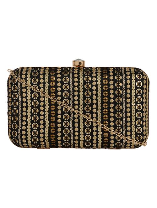 Black Cotton Box Clutch - 17986613 - Very Small Image - 1