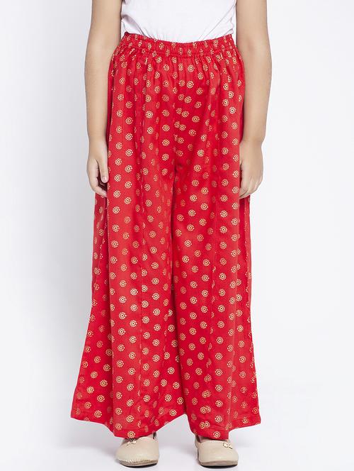 red printed casual trouser - 17987239 - Very Small Image - 1