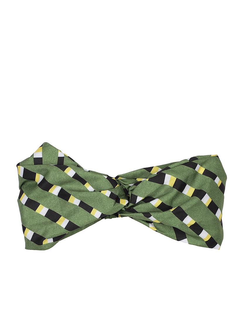 green printed viscose headband and scrunchy combo pack - 17987257 - Zoom Image - 2