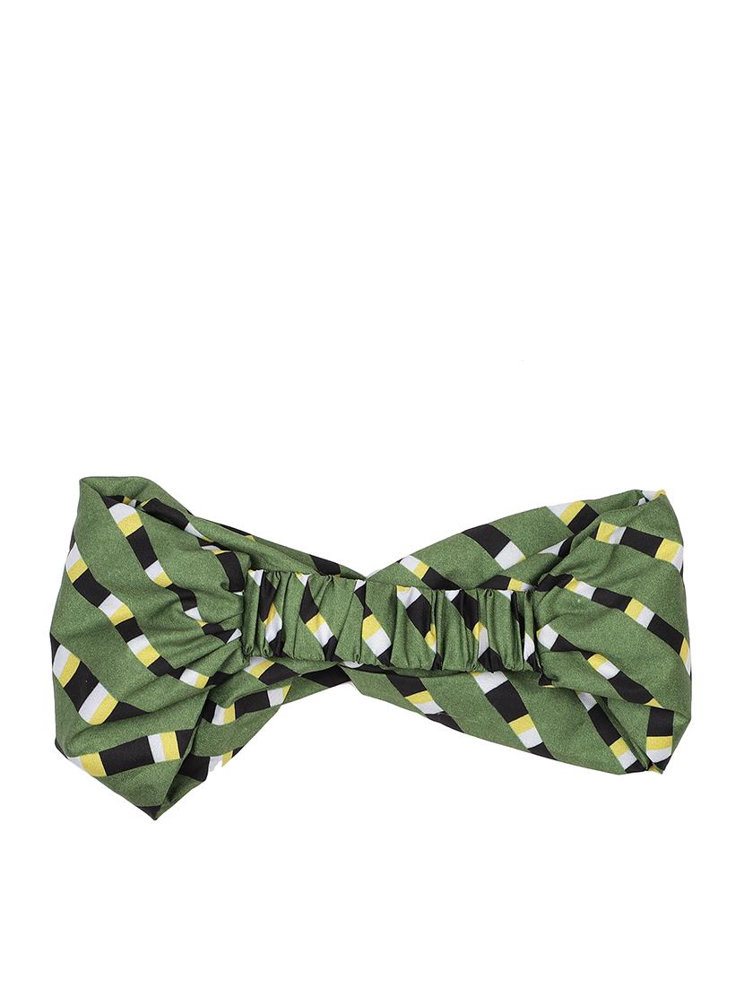 green printed viscose headband and scrunchy combo pack - 17987257 - Zoom Image - 3