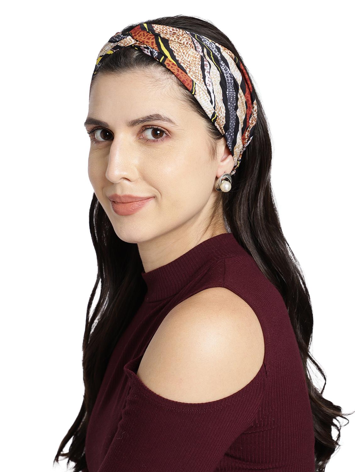 multi-color printed viscose knot design headband - 17987273 - Zoom Image - 2