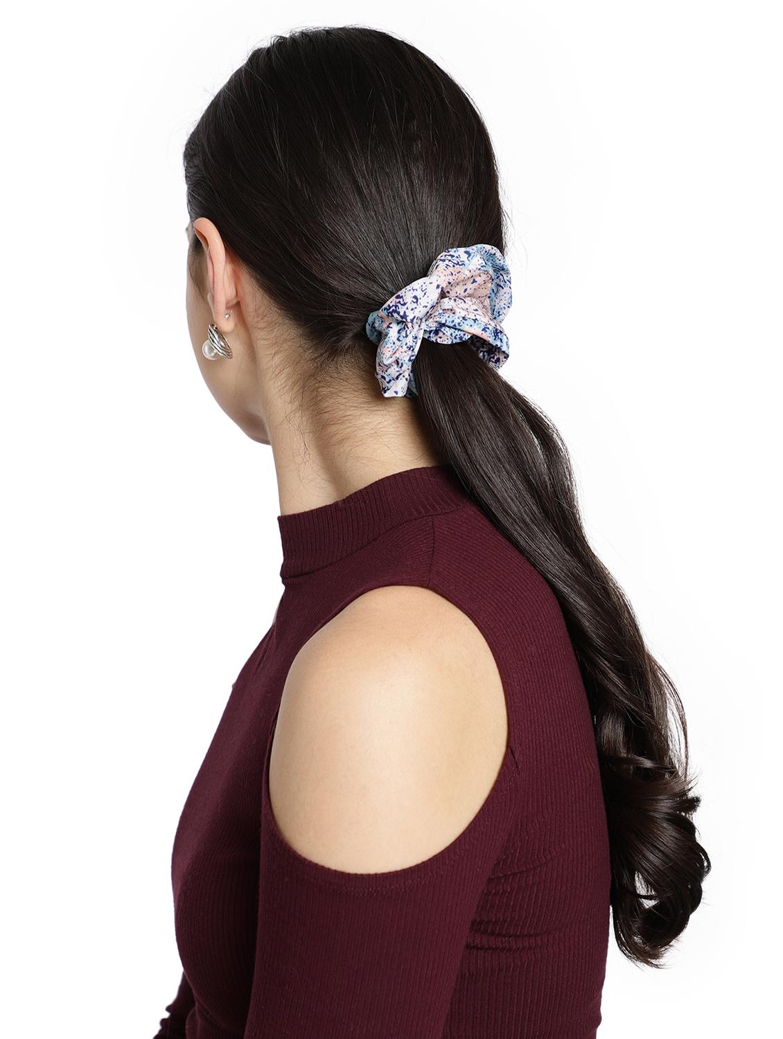 set of 3 multi-color printed viscose scrunchies - 17987299 - Standard Image - 4