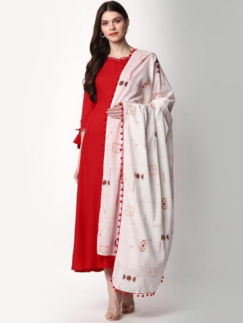 solid kurta dupatta set - 17987445 - Very Small Image - 1