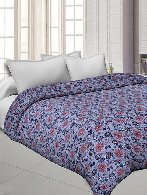 sky blue cotton gudri katha work dohar comforter - 17989689 - Very Small Image - 1