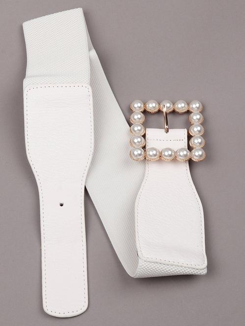 white solid regular belt - 17990734 - Very Small Image - 1