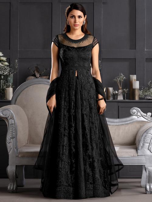 black net semistitched suit - 17995622 - Very Small Image - 1