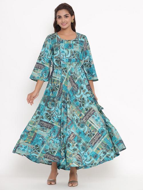 printed flared kurta - 17996952 - Very Small Image - 1