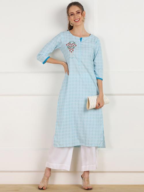 printed straight kurta - 17997130 - Very Small Image - 1
