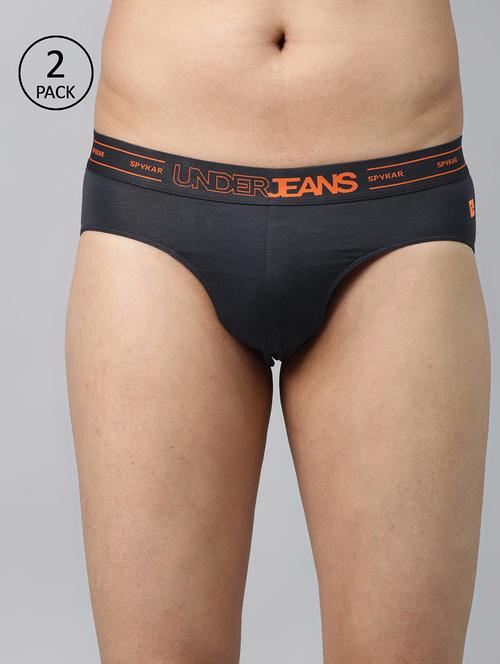 pack of 2 grey solid hipster brief - 17997580 - Very Small Image - 1