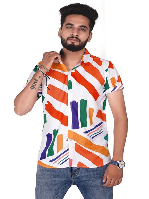 white printed casual shirt - 17997860 - Very Small Image - 1