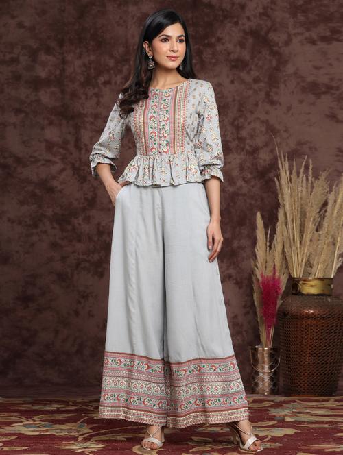 ethnic motifs top pants set - 17998068 - Very Small Image - 1