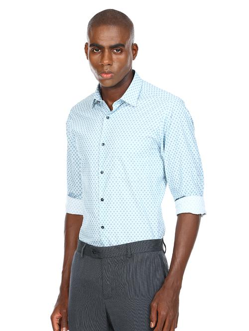 blue printed formal shirt - 17998780 - Very Small Image - 1