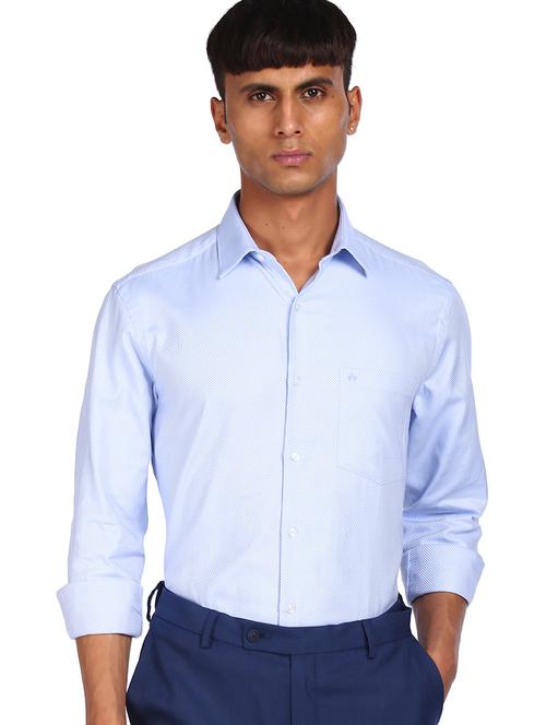 blue self design formal shirt - 17998789 - Very Small Image - 1