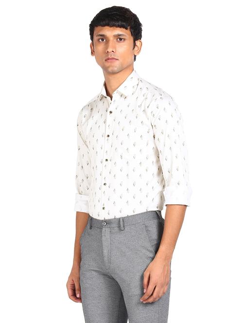 white printed formal shirt - 17998795 - Very Small Image - 1
