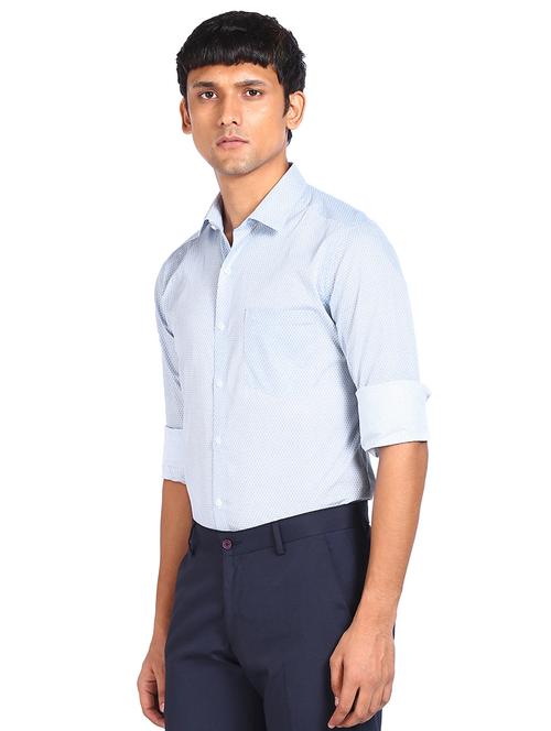 blue printed formal shirt - 17998805 - Very Small Image - 1