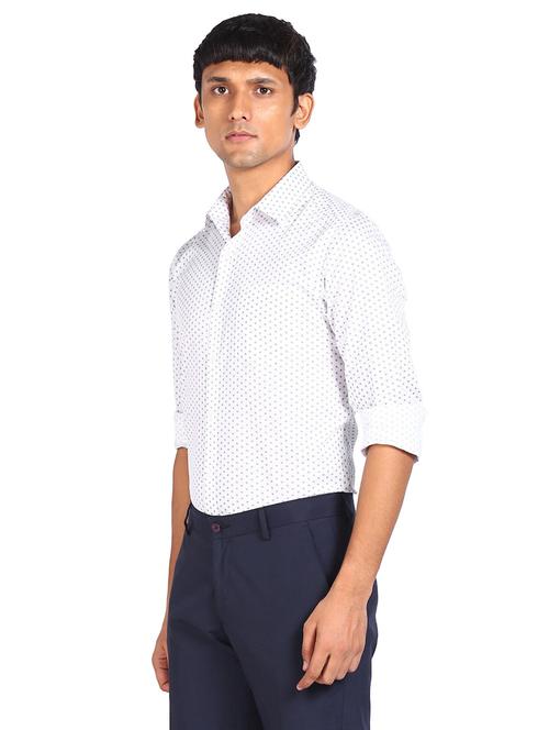 white printed formal shirt - 17998806 - Very Small Image - 1