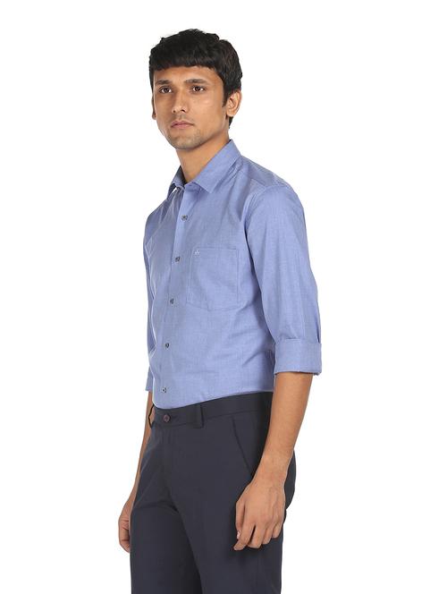 blue solid formal shirt - 17998810 - Very Small Image - 1