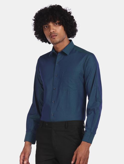 teal solid formal shirt - 17998833 - Very Small Image - 1
