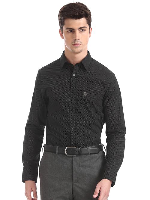 black printed formal shirt - 17998888 - Very Small Image - 1