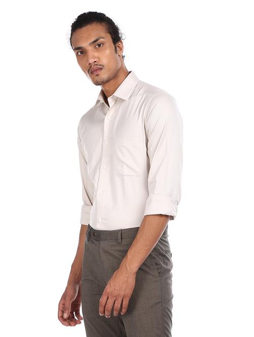 beige self design formal shirt - 17998891 - Very Small Image - 1