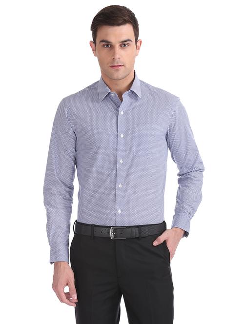 blue printed formal shirt - 17998911 - Very Small Image - 1
