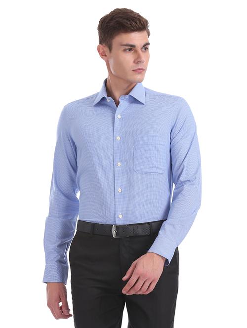 blue self design formal shirt - 17998913 - Very Small Image - 1