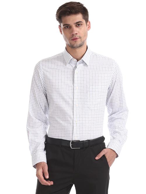 white checkered formal shirt - 17998922 - Very Small Image - 1