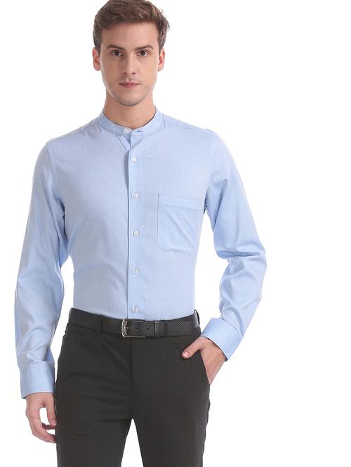 blue self design formal shirt - 17998924 - Very Small Image - 1