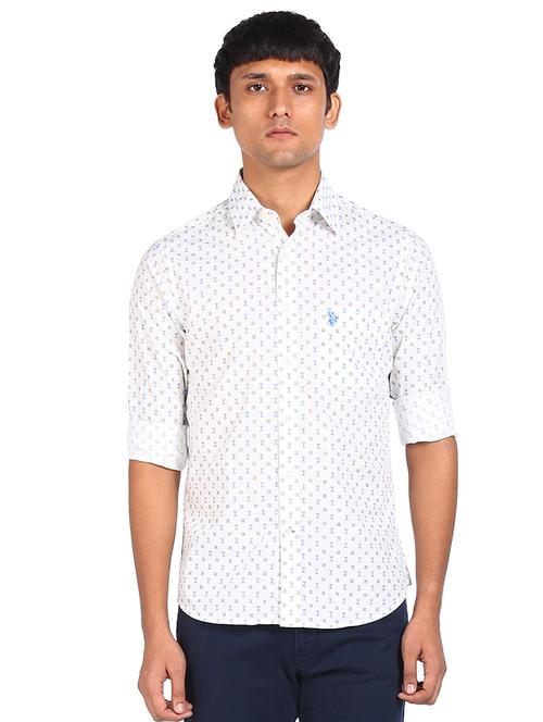 white printed casual shirt - 17998950 - Very Small Image - 1