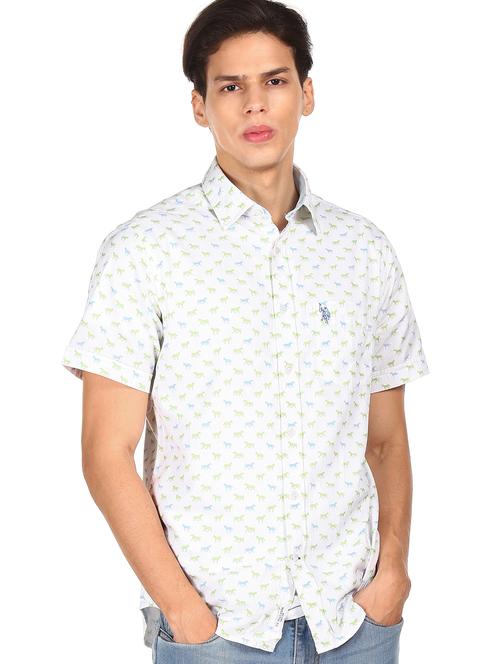 white printed casual shirt - 17998964 - Very Small Image - 1