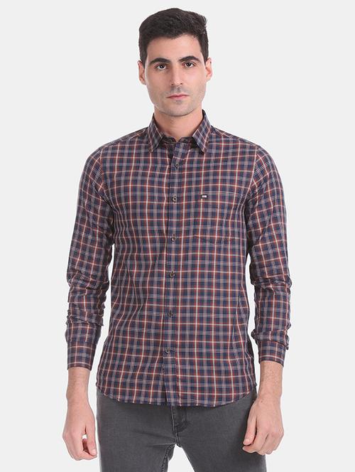 blue checkered casual shirt - 17999165 - Very Small Image - 1