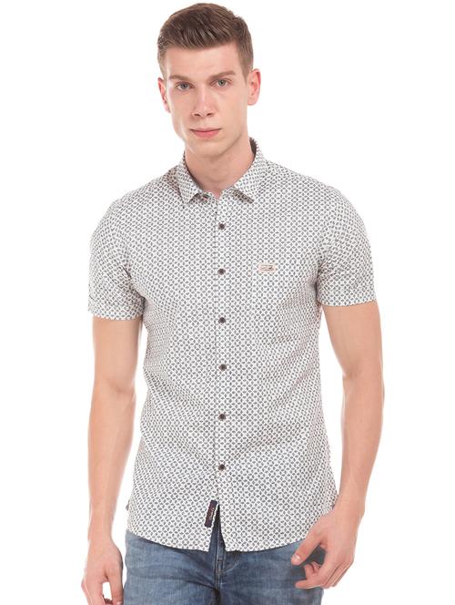 white printed casual shirt - 17999244 - Very Small Image - 1