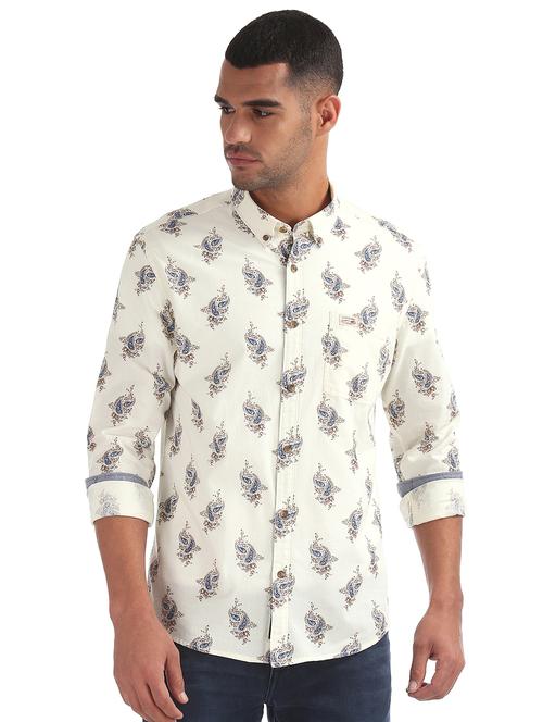 white printed casual shirt - 17999265 - Very Small Image - 1