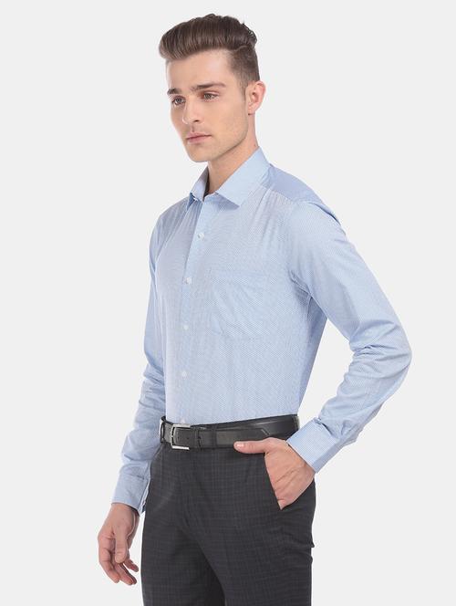 blue printed formal shirt - 17999489 - Very Small Image - 1