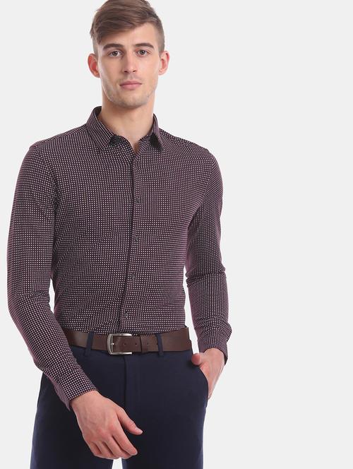 brown printed formal shirt - 17999492 - Very Small Image - 1