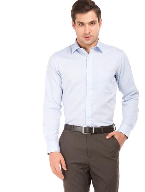 blue self design formal shirt - 17999537 - Very Small Image - 1