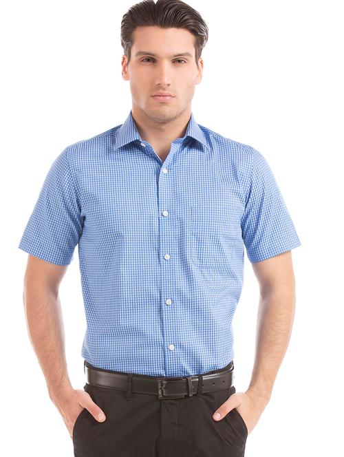 blue checkered formal shirt - 17999546 - Very Small Image - 1