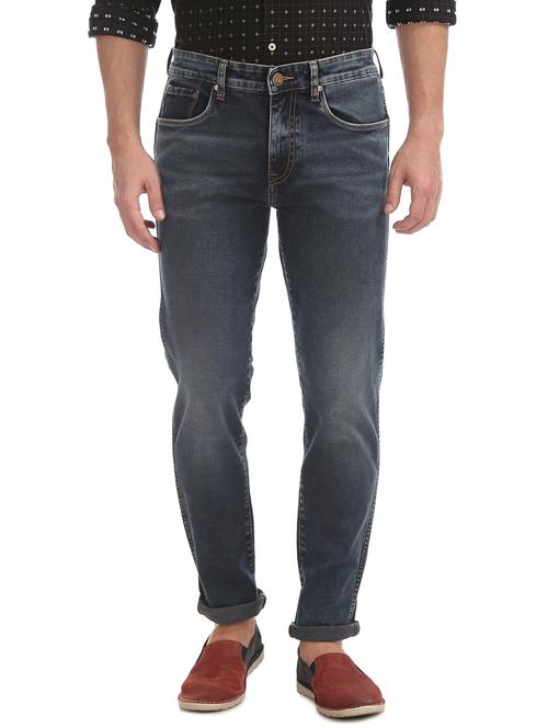 dark blue solid stone washed jean - 17999754 - Very Small Image - 1