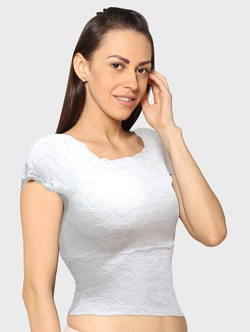 white solid bralette bra - 18000267 - Very Small Image - 1