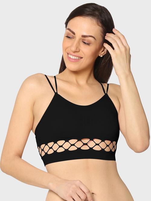 black solid bralette  bra - 18000269 - Very Small Image - 1