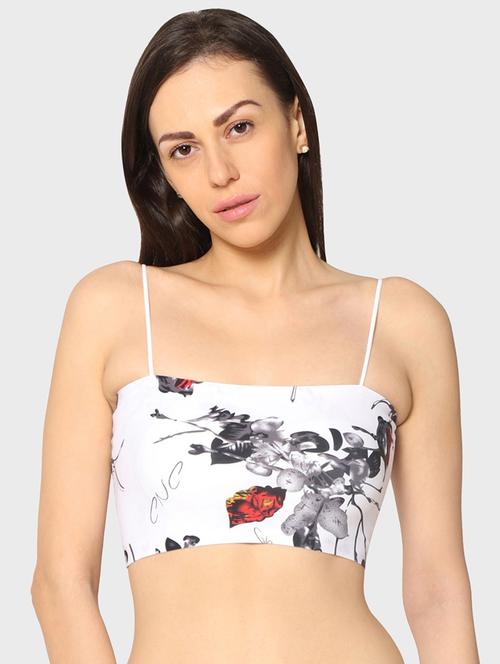 white printed bralette bra  - 18000282 - Very Small Image - 1