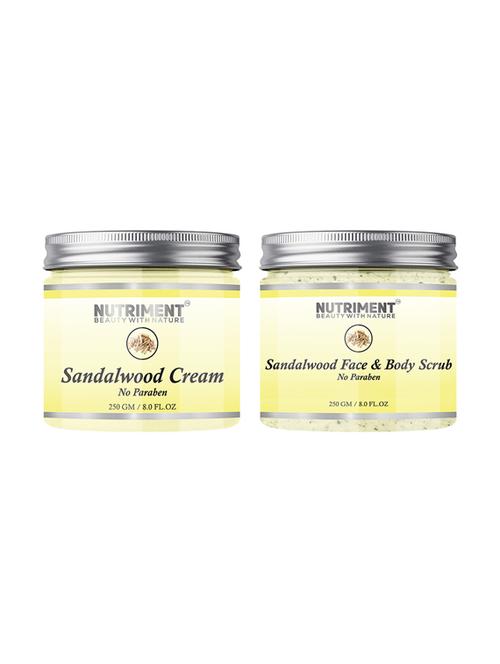 nutriment sandalwood scrub and cream, 250gram each, (pack of 2) - 18000719 - Very Small Image - 1