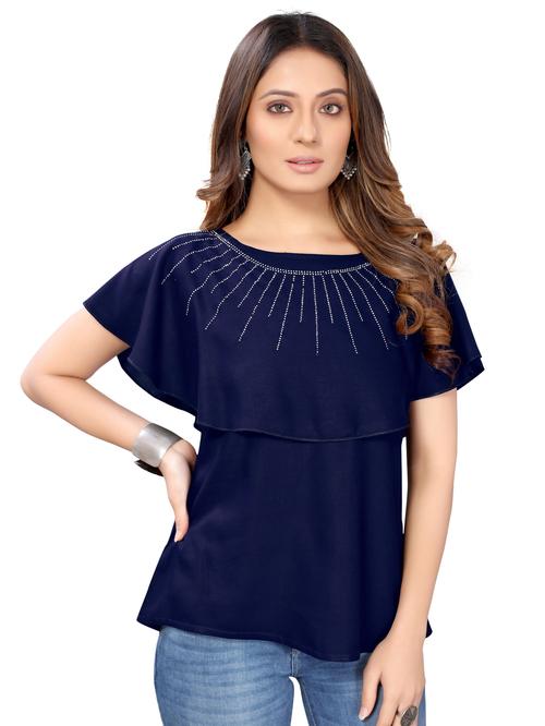 navy blue diamond work top  - 18000855 - Very Small Image - 1