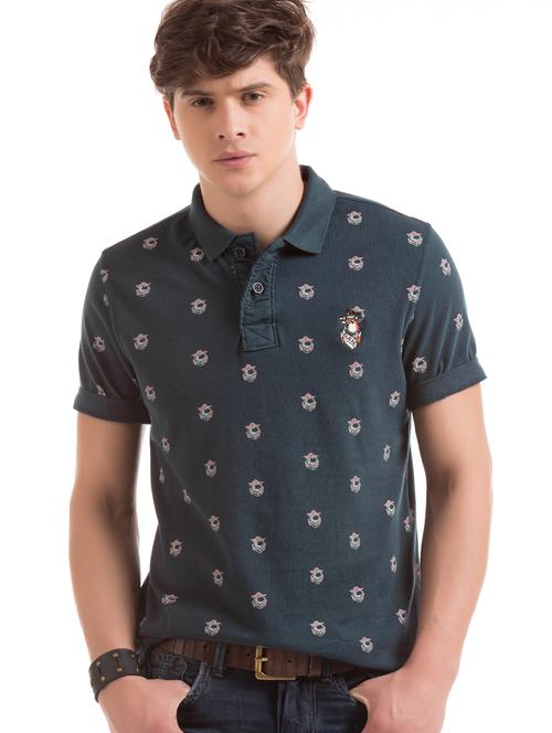 blue printed polo t-shirt - 18001056 - Very Small Image - 1