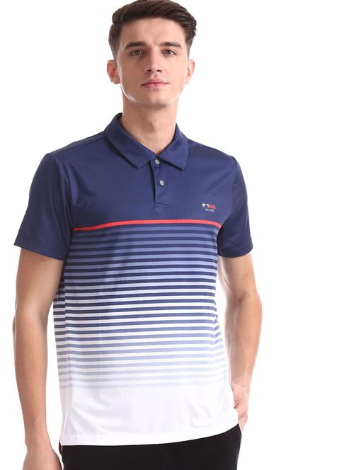 blue striped polo t-shirt - 18001085 - Very Small Image - 1