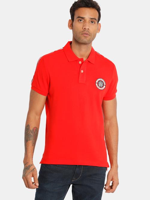 red solid polo t-shirt - 18001123 - Very Small Image - 1