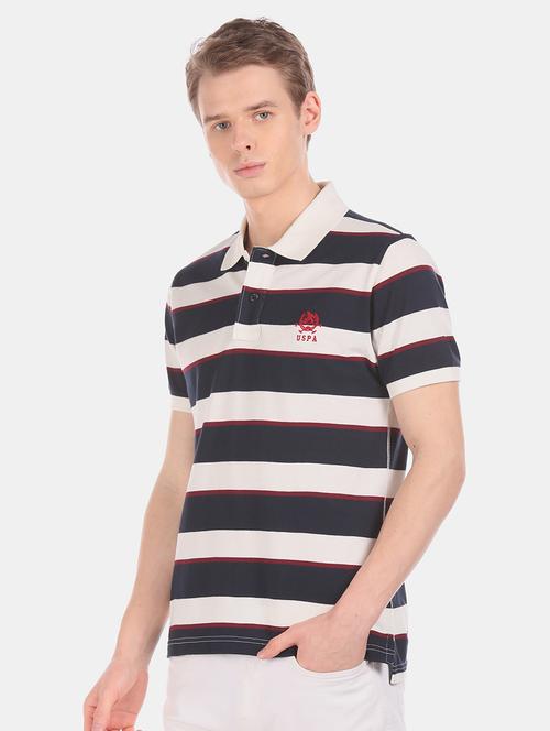 white striped polo t-shirt - 18001540 - Very Small Image - 1