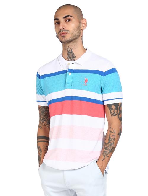 white striped polo t-shirt - 18001583 - Very Small Image - 1