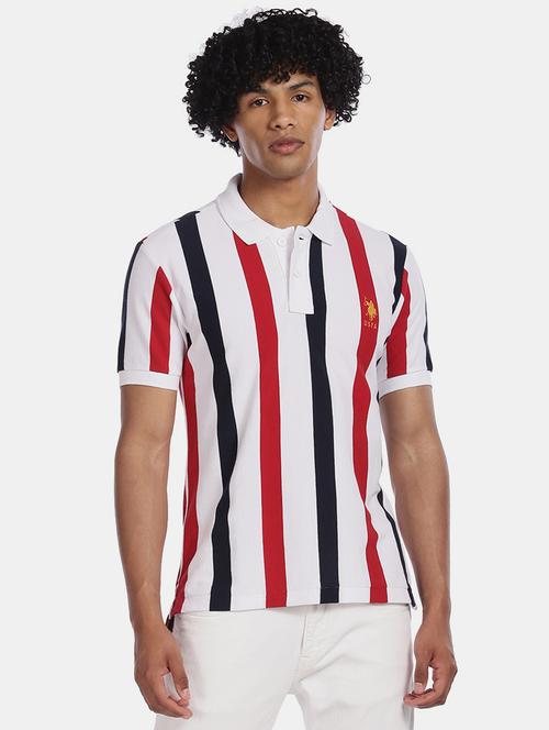 white striped polo t-shirt - 18001643 - Very Small Image - 1