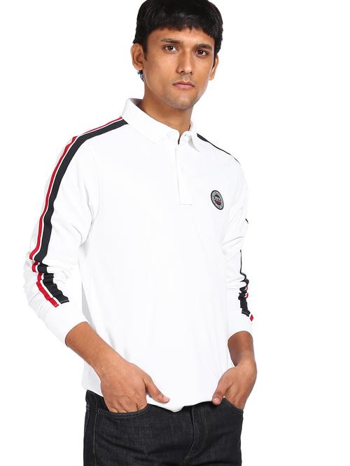 white taped polo t-shirt - 18001683 - Very Small Image - 1